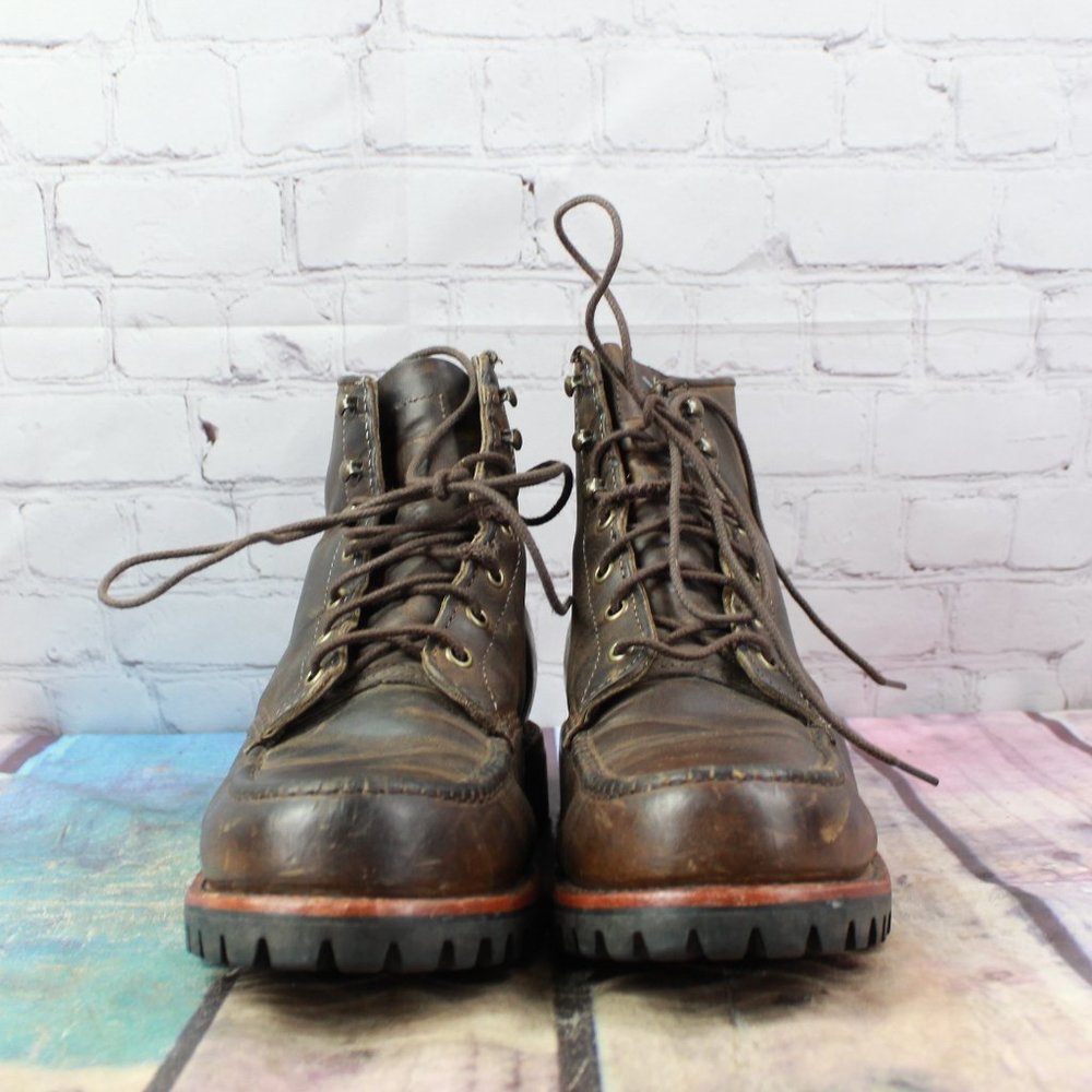 LL BEAN Chippewa Work Boots Vibram Sole Size 9.5 D - Picture 4 of 10